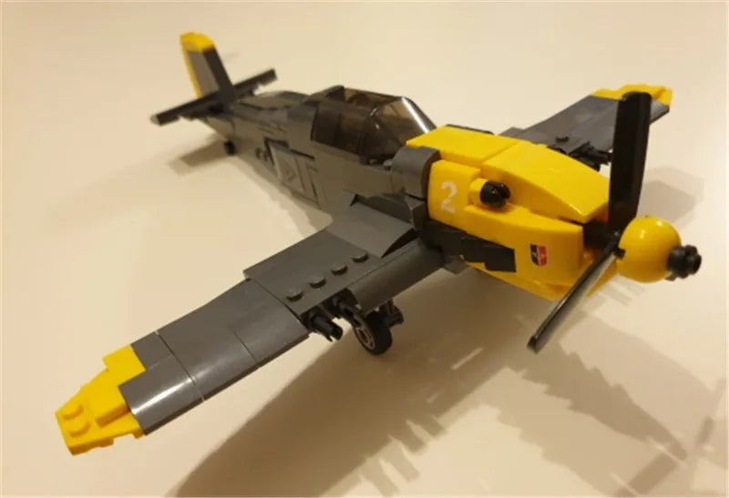 89PCS WW2 BF-109 Fighter Aircraft Building Blocks Set – Lego Compatible Airplane Model | Military Air Force Classic DIY Toy for Kids