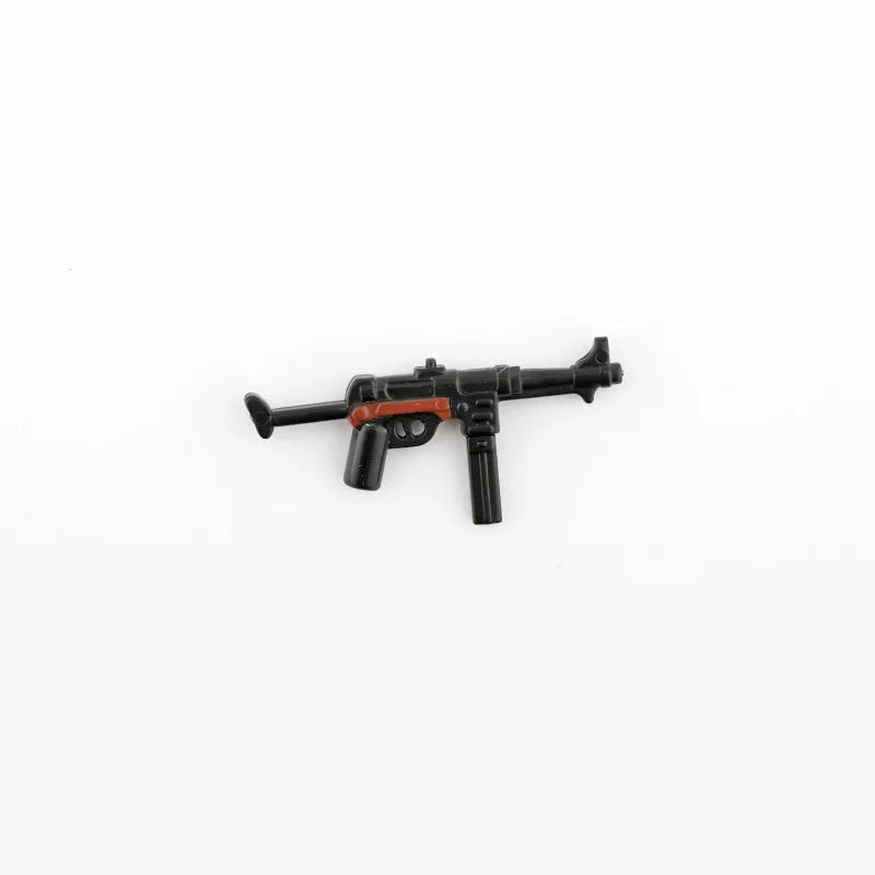 WW2 Soldiers Weapon Building Blocks Set – Two-Color Printed Rifles, Submachine Guns, Sniper Guns – Military Accessories for LEGO® Compatible Bricks – C238