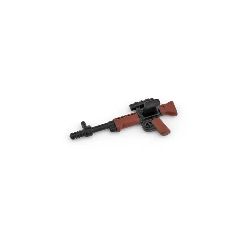 WW2 Soldiers Weapon Building Blocks Set – Two-Color Printed Rifles, Submachine Guns, Sniper Guns – Military Accessories for LEGO® Compatible Bricks – C238