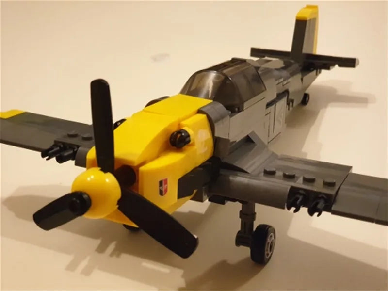 89PCS WW2 BF-109 Fighter Aircraft Building Blocks Set – Lego Compatible Airplane Model | Military Air Force Classic DIY Toy for Kids