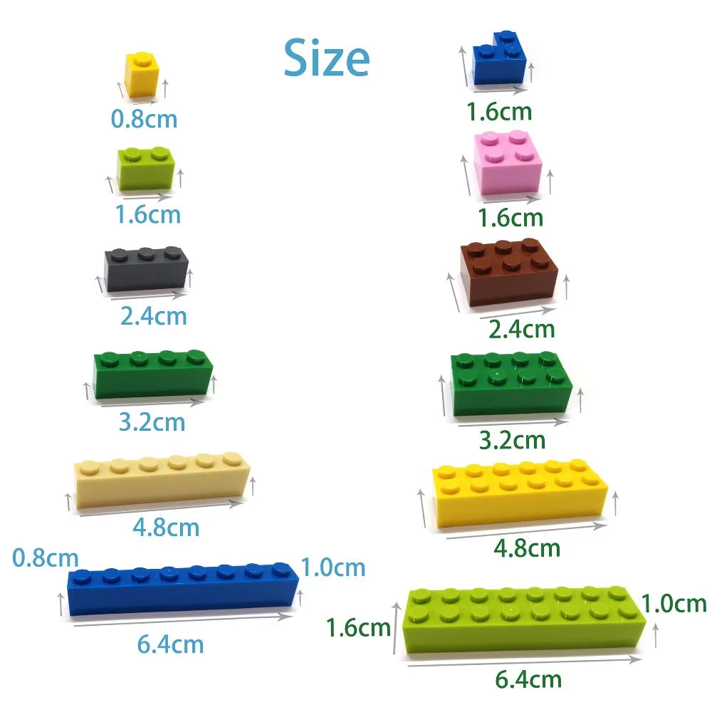 122PCS Thick Figures DIY Building Blocks Set – 12 Size Mixed Bricks, 17 Colors, LEGO® Compatible Educational Plastic Toys for Kids