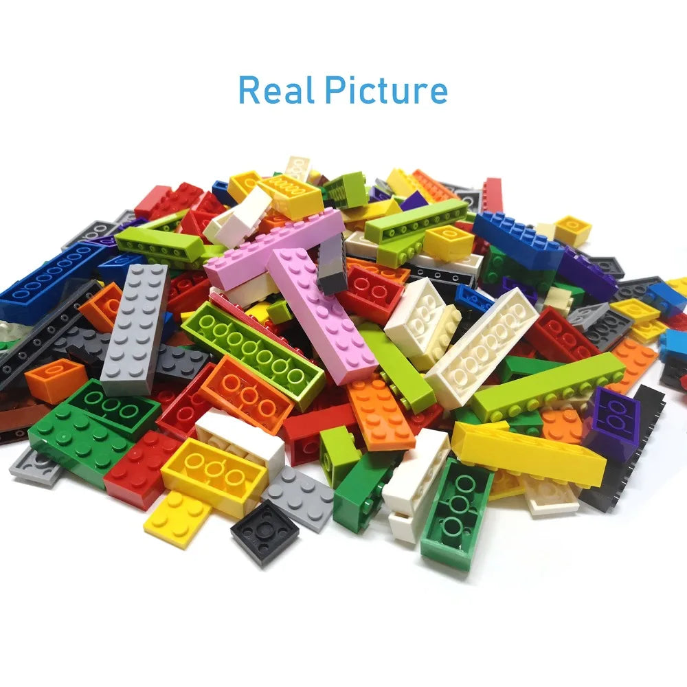 122PCS Thick Figures DIY Building Blocks Set – 12 Size Mixed Bricks, 17 Colors, LEGO® Compatible Educational Plastic Toys for Kids