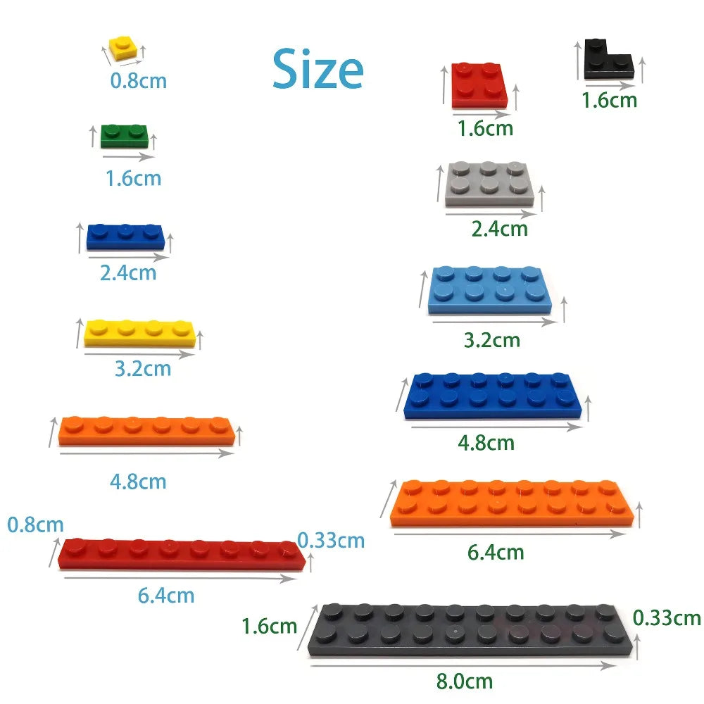 122PCS Thick Figures DIY Building Blocks Set – 12 Size Mixed Bricks, 17 Colors, LEGO® Compatible Educational Plastic Toys for Kids