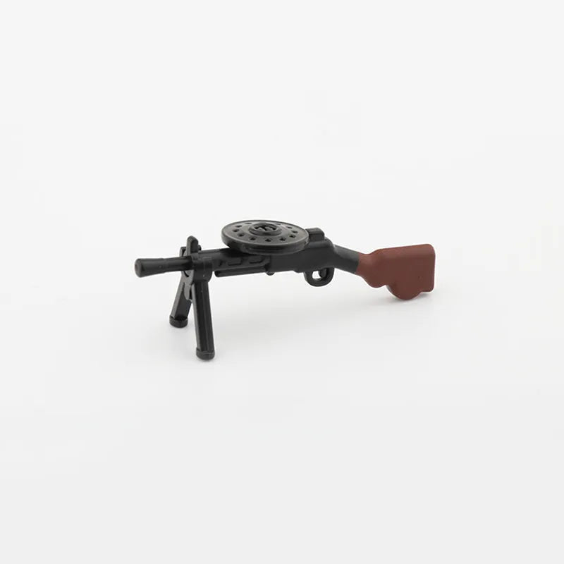 WW2 Soldiers Weapon Building Blocks Set – Two-Color Printed Rifles, Submachine Guns, Sniper Guns – Military Accessories for LEGO® Compatible Bricks – C238