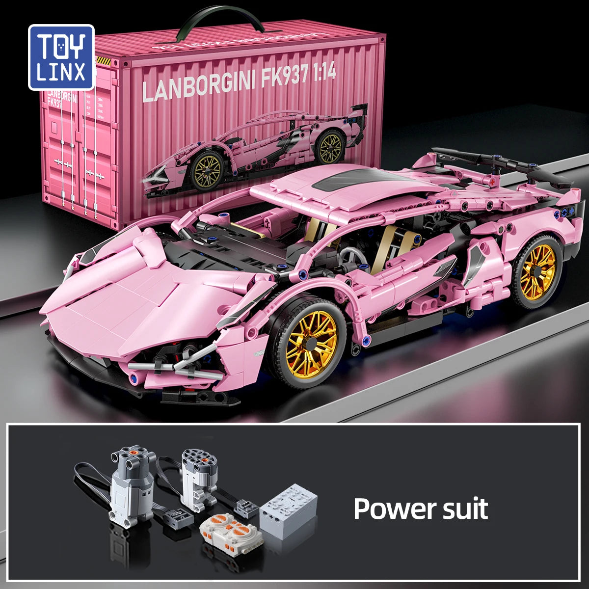 SuperCar Building Blocks | ToylinX Lamborghini & Bugatti Supercar Model | LEGO-Compatible Mechanical DIY Set | RC-Ready Puzzle Bricks Gift