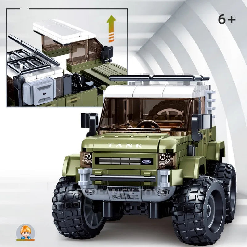 317PCS Off-Road SUV Vehicle Building Blocks – Lego Compatible Hardline Tank Model | Urban 4x4 Off-Road Car for Kids | Creative Educational Toy