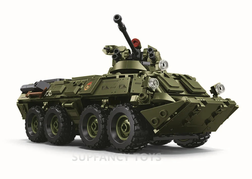 611PCS BTR-80AS IFV Armored Personnel Carrier Building Set – Lego Compatible Military Vehicle Bricks Kit for Kids & Collectors