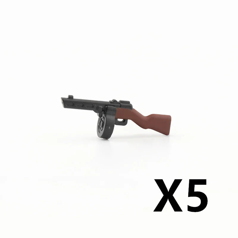 WW2 Soldiers Weapon Building Blocks Set – Two-Color Printed Rifles, Submachine Guns, Sniper Guns – Military Accessories for LEGO® Compatible Bricks – C238