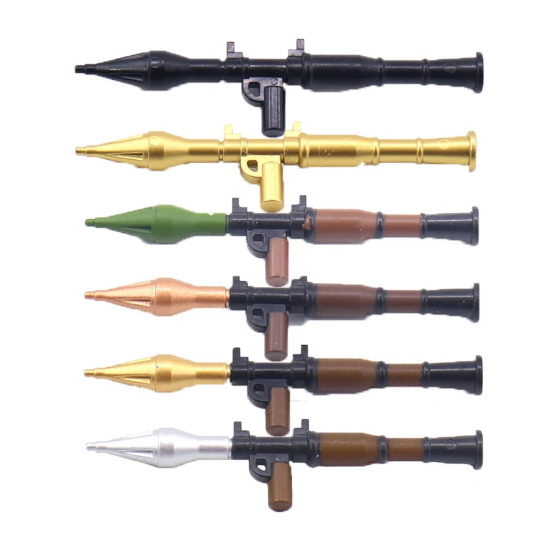 WW2 Soldiers Weapon Building Blocks Set – Two-Color Printed Rifles, Submachine Guns, Sniper Guns – Military Accessories for LEGO® Compatible Bricks – C238