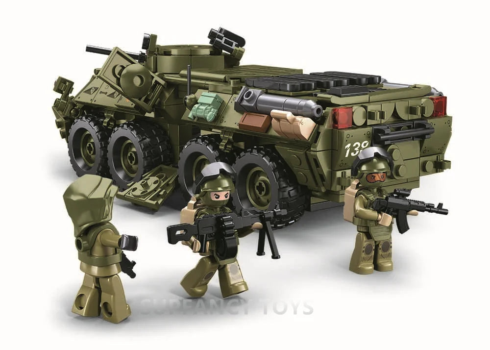 611PCS BTR-80AS IFV Armored Personnel Carrier Building Set – Lego Compatible Military Vehicle Bricks Kit for Kids & Collectors