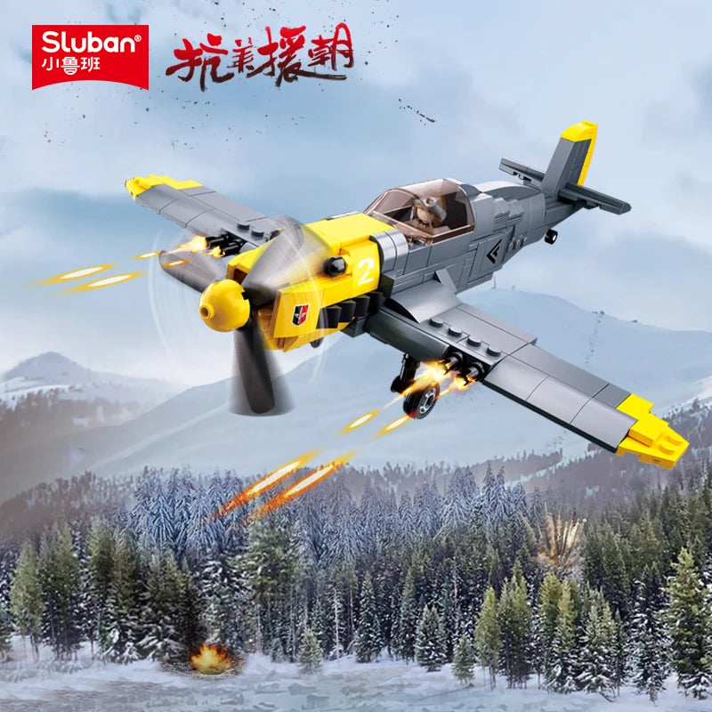 89PCS WW2 BF-109 Fighter Aircraft Building Blocks Set – Lego Compatible Airplane Model | Military Air Force Classic DIY Toy for Kids