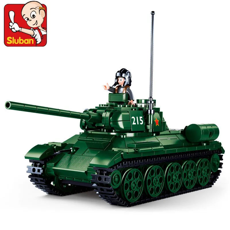 WWII Soviet T-34/85 Tank Model – 497PCS Military Brick Set | Compatible with Lego