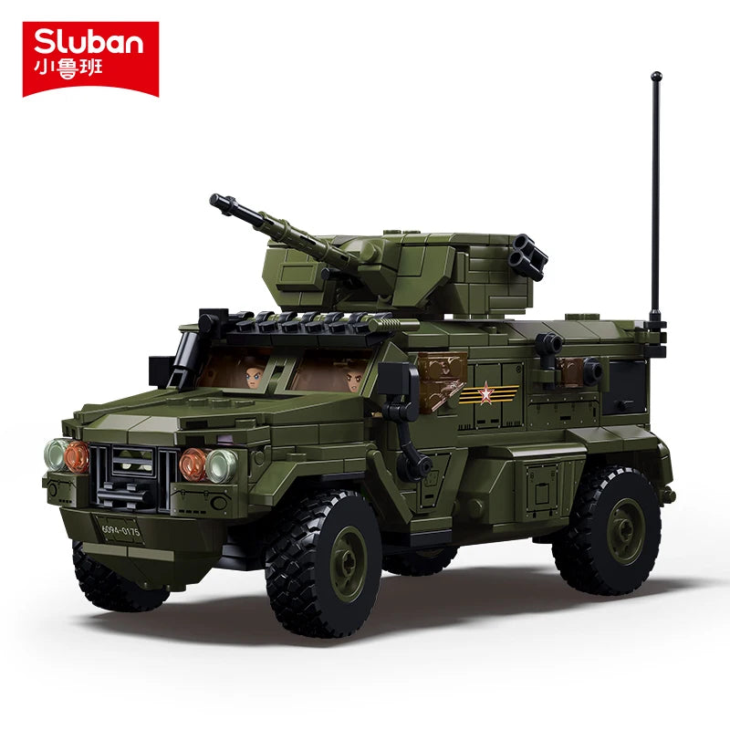 519PCS Military Typhoon VDVS Assault Armored Vehicle Model – Lego-Compatible Building Blocks Set with 4 Soldiers | Educational Military Toy for Kids