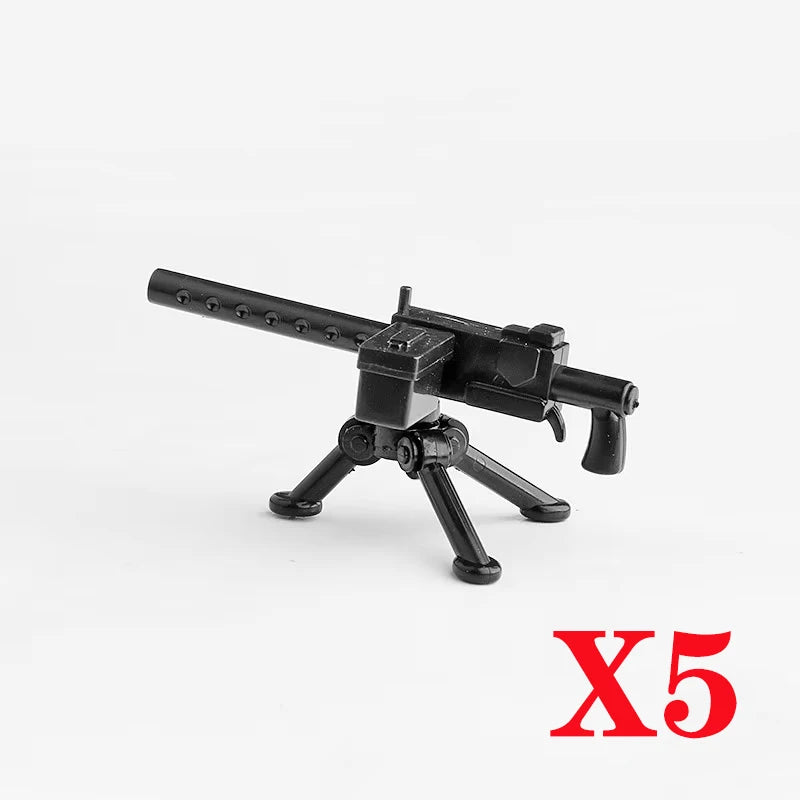 WW2 Soldiers Weapon Building Blocks Set – Two-Color Printed Rifles, Submachine Guns, Sniper Guns – Military Accessories for LEGO® Compatible Bricks – C238