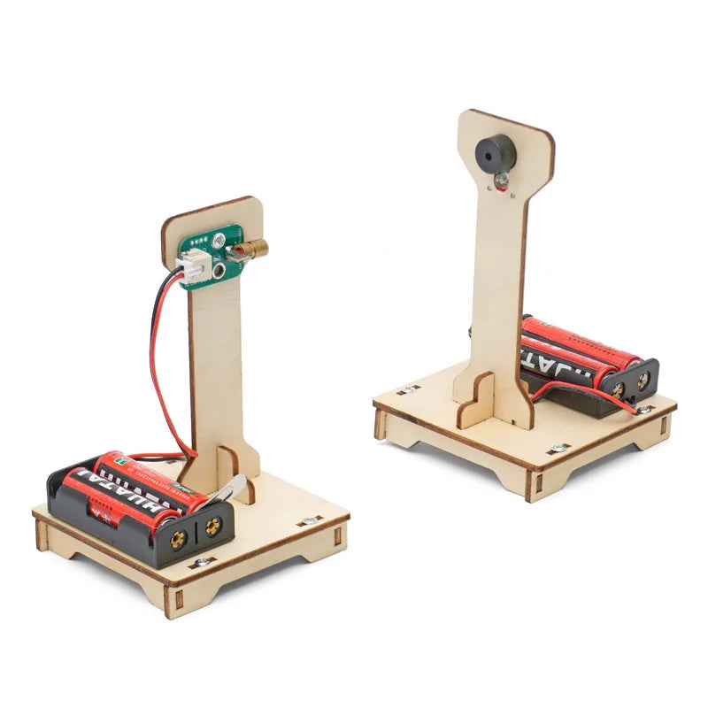 DIY Infrared Alarm STEM Toy Kit – Educational Science & Technology Wooden Puzzle for Kids | Build-Your-Own Motion Sensor Model (Ages 6+)