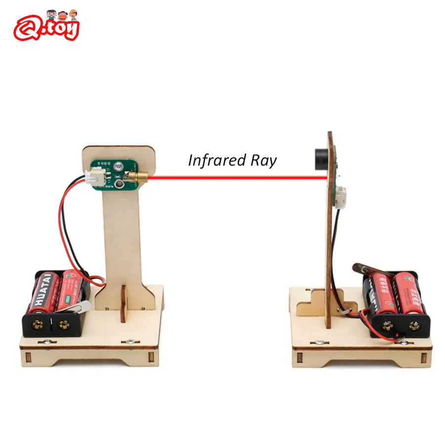 DIY Infrared Alarm STEM Toy Kit – Educational Science & Technology Wooden Puzzle for Kids | Build-Your-Own Motion Sensor Model (Ages 6+)