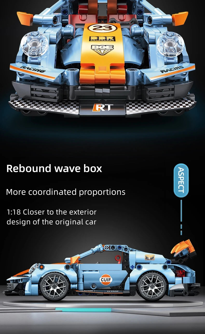523PCS City Speed Car Porsche Building Blocks | ToylinX Racing Vehicle Brick Set for Kids | Festive Gift | LEGO-Compatible Supercar Toy