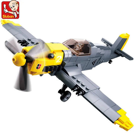 89PCS WW2 BF-109 Fighter Aircraft Building Blocks Set – Lego Compatible Airplane Model | Military Air Force Classic DIY Toy for Kids
