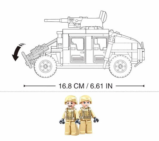 265PCS H1 Assault Vehicle Building Set – Lego Compatible Military Truck Bricks – Army Soldier Toy for Kids & Collectors