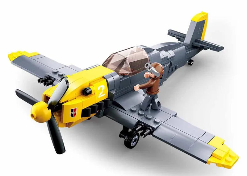 89PCS WW2 BF-109 Fighter Aircraft Building Blocks Set – Lego Compatible Airplane Model | Military Air Force Classic DIY Toy for Kids