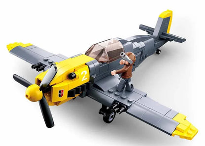 89PCS WW2 BF-109 Fighter Aircraft Building Blocks Set – Lego Compatible Airplane Model | Military Air Force Classic DIY Toy for Kids