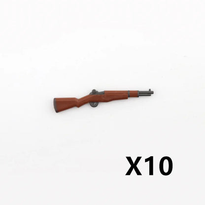 WW2 Soldiers Weapon Building Blocks Set – Two-Color Printed Rifles, Submachine Guns, Sniper Guns – Military Accessories for LEGO® Compatible Bricks – C238