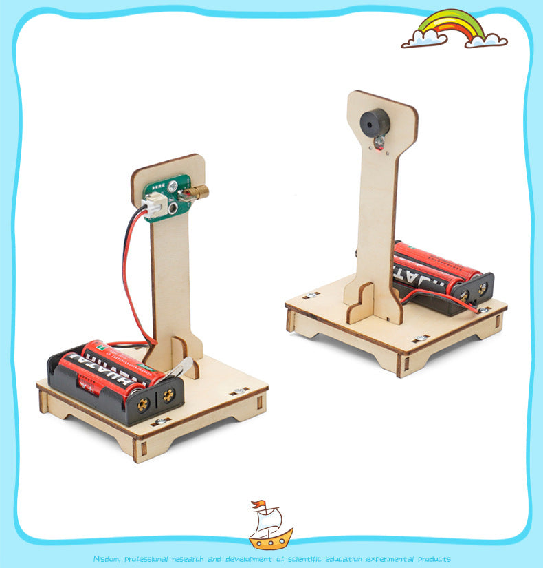 DIY Infrared Alarm STEM Toy Kit – Educational Science & Technology Wooden Puzzle for Kids | Build-Your-Own Motion Sensor Model (Ages 6+)