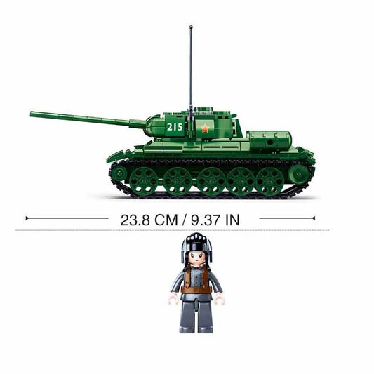 WWII Soviet T-34/85 Tank Model – 497PCS Military Brick Set | Compatible with Lego