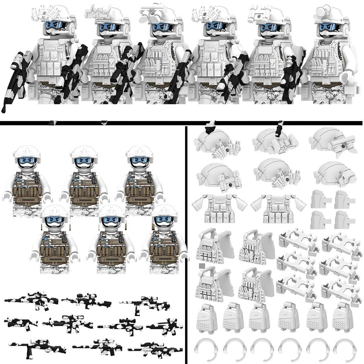 Special Forces Military Minifigures Set – Lego Compatible Army Soldiers with Weapons & Gear – Kids DIY Battle Toy