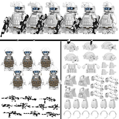 Special Forces Military Minifigures Set – Lego Compatible Army Soldiers with Weapons & Gear – Kids DIY Battle Toy