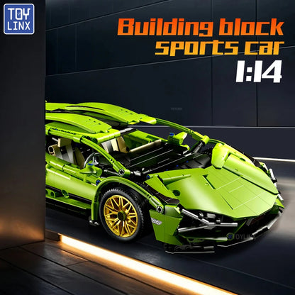 SuperCar Building Blocks | ToylinX Lamborghini & Bugatti Supercar Model | LEGO-Compatible Mechanical DIY Set | RC-Ready Puzzle Bricks Gift