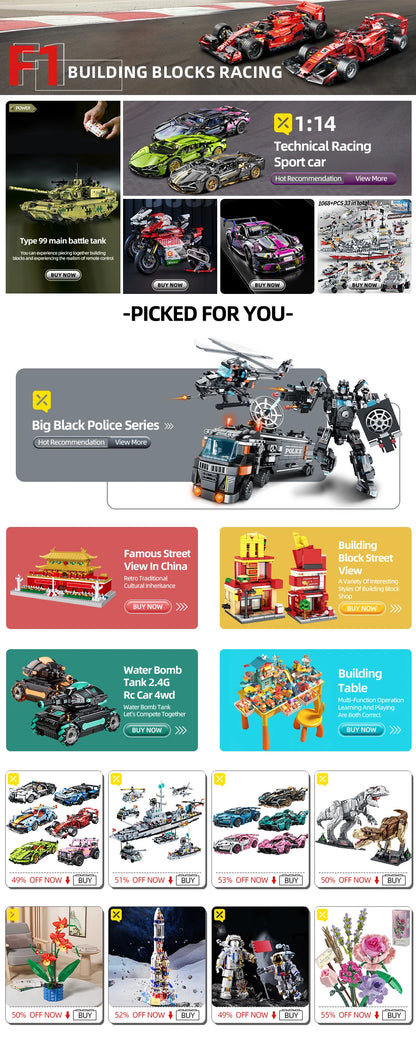 410PCS Police Car Building Blocks | ToylinX DIY Intelligence Development Toy | Creative Gift for Kids, Teens & Adults | Compatible with LEGO