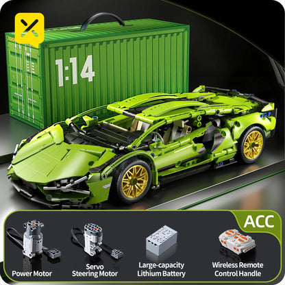 SuperCar Building Blocks | ToylinX Lamborghini & Bugatti Supercar Model | LEGO-Compatible Mechanical DIY Set | RC-Ready Puzzle Bricks Gift