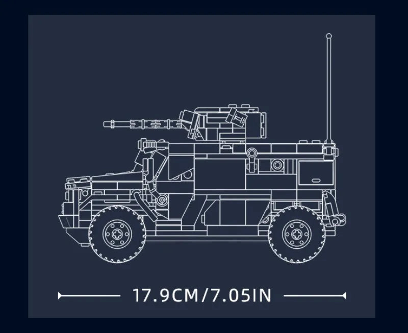 519PCS Military Typhoon VDVS Assault Armored Vehicle Model – Lego-Compatible Building Blocks Set with 4 Soldiers | Educational Military Toy for Kids