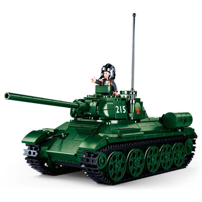 WWII Soviet T-34/85 Tank Model – 497PCS Military Brick Set | Compatible with Lego
