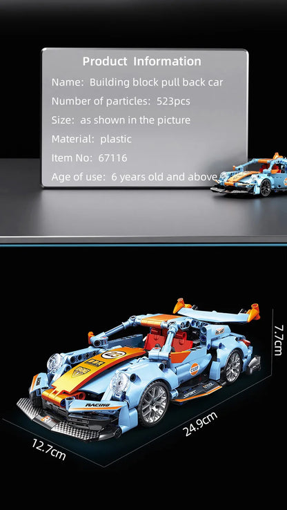 523PCS City Speed Car Porsche Building Blocks | ToylinX Racing Vehicle Brick Set for Kids | Festive Gift | LEGO-Compatible Supercar Toy