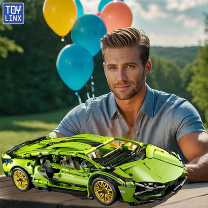 SuperCar Building Blocks | ToylinX Lamborghini & Bugatti Supercar Model | LEGO-Compatible Mechanical DIY Set | RC-Ready Puzzle Bricks Gift
