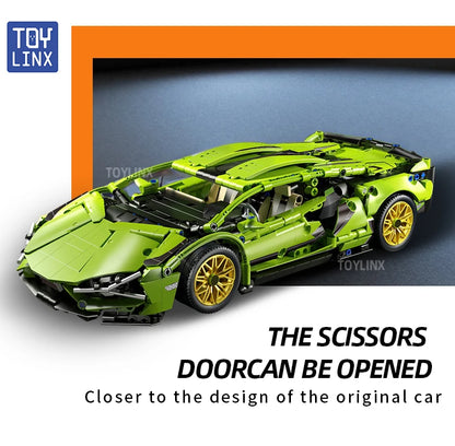 SuperCar Building Blocks | ToylinX Lamborghini & Bugatti Supercar Model | LEGO-Compatible Mechanical DIY Set | RC-Ready Puzzle Bricks Gift