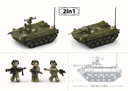 530PCS BMD-2S Parachute Fighting Vehicle Building Set – Lego Compatible Military Model Bricks Kit for Kids & Collectors