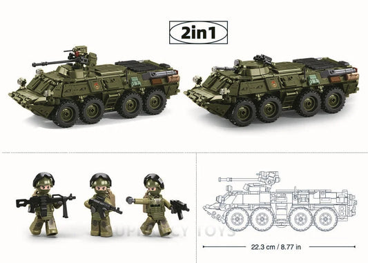 611PCS BTR-80AS IFV Armored Personnel Carrier Building Set – Lego Compatible Military Vehicle Bricks Kit for Kids & Collectors