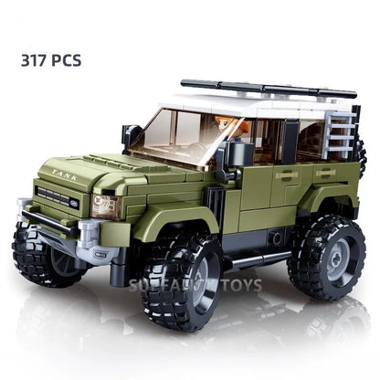 317PCS Off-Road SUV Vehicle Building Blocks – Lego Compatible Hardline Tank Model | Urban 4x4 Off-Road Car for Kids | Creative Educational Toy