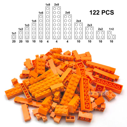 122PCS Thick Figures DIY Building Blocks Set – 12 Size Mixed Bricks, 17 Colors, LEGO® Compatible Educational Plastic Toys for Kids