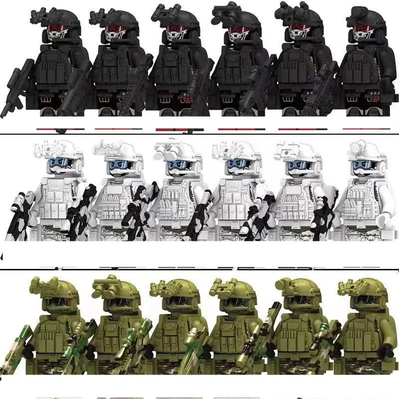Special Forces Military Minifigures Set – Lego Compatible Army Soldiers with Weapons & Gear – Kids DIY Battle Toy