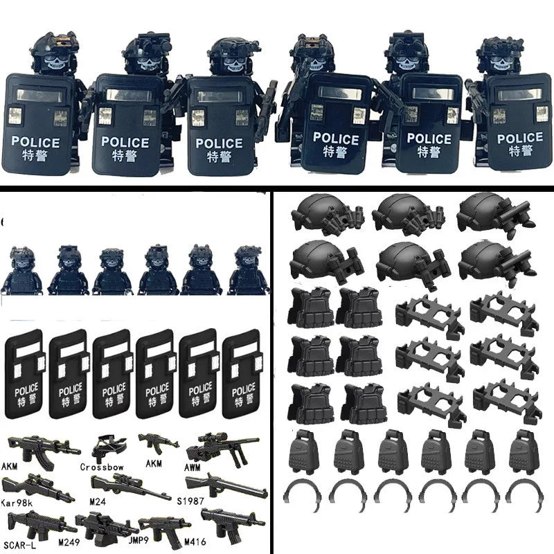 Special Forces Military Minifigures Set – Lego Compatible Army Soldiers with Weapons & Gear – Kids DIY Battle Toy