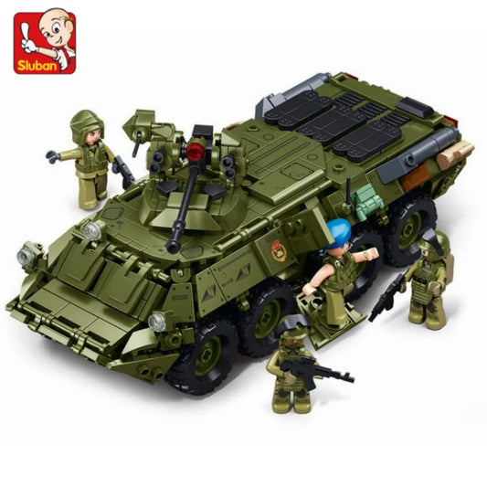 611PCS BTR-80AS IFV Armored Personnel Carrier Building Set – Lego Compatible Military Vehicle Bricks Kit for Kids & Collectors