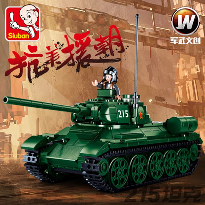 WWII Soviet T-34/85 Tank Model – 497PCS Military Brick Set | Compatible with Lego