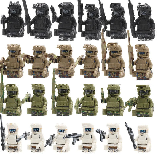 Special Forces Military Minifigures Set – Lego Compatible Army Soldiers with Weapons & Gear – Kids DIY Battle Toy