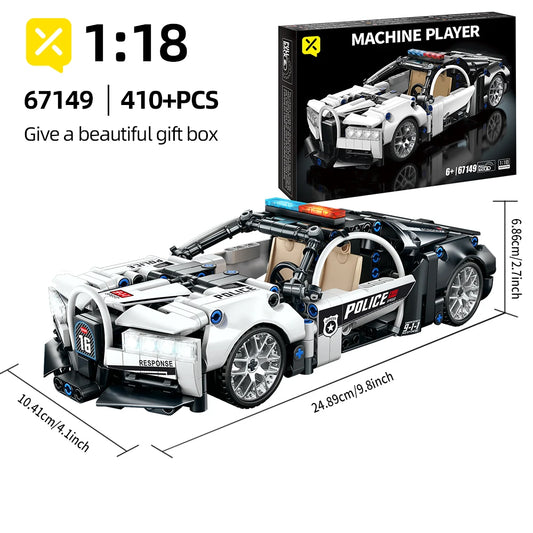 410PCS Police Car Building Blocks | ToylinX DIY Intelligence Development Toy | Creative Gift for Kids, Teens & Adults | Compatible with LEGO