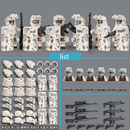 Special Forces Military Minifigures Set – Lego Compatible Army Soldiers with Weapons & Gear – Kids DIY Battle Toy