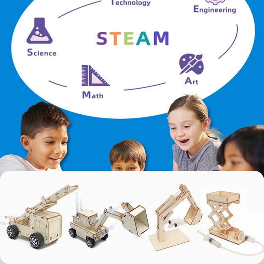 DIY Handmade Hydraulic Technology Physical Model | Educational STEM Toy for Kids | Science Experiment Project for School | Eco-Friendly Wooden Assembly Kit